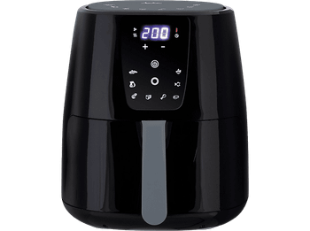 REACONDICIONADO Seminuevo Excelente Freidora de aire - Jata JEFR1225, 5 l, 1300 W, Hasta 200°C, Pantalla digital inteligente, Negro