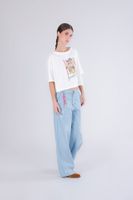 camiseta con estampado y texto limonade damour off white m
