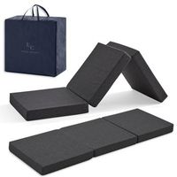 colchon invitados plegable 75x195x10 espuma hd colchon plegable muy  versatil transpirable funda lavable y bolsa de transporte altura 10 cm color negro