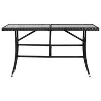 mesa de jardin  mesa de exterior 140x80x74 cm ratan sintetico negro