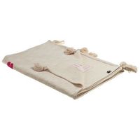 manta de algodon beige rosa blanco 130 x 180 cm hecho a mano llama nandyal