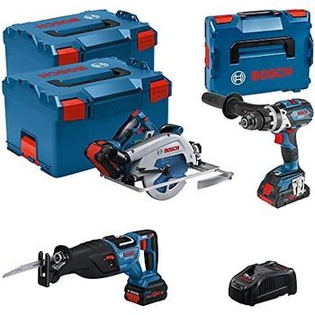 Bosch Professional 18v System Gsb 18v-110 C + Gks 18v-68 Gc + Gsa 18v-28 - Set Taladro +sierra Circular +sable (2 Bat. Procore 5.5 Ah, 1 Bat. Procore 4.0 Ah, L-boxx)