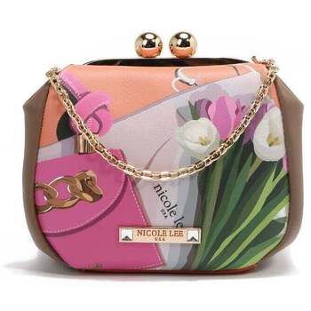 Nicole Lee Bandolera MINI BOLSO CRUZADO CON CIERRE KISS LOCK (VIOLET BLOSSOM) para mujer