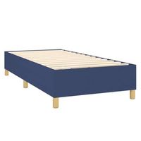 somier de laminas sobre patas estructura de cama 90x200 cm tela azul tdl0207317