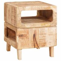 mesa auxiliar  mesa de apoyo marron 40 x 40 x 49 cm madera de mango maciza