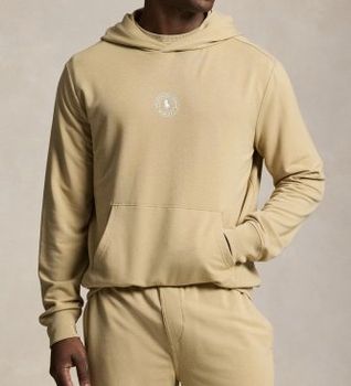 Polo Ralph Lauren para hombre. 714P03152003 Sudadera con capucha de rizo francés marrón (L), Casual, Algodón
