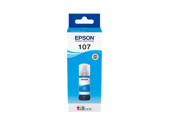 Cartucho de tinta - Epson 107 EcoTank, Compatible con EcoTank ET-18100, Imprime hasta 2100 fotos, Cian