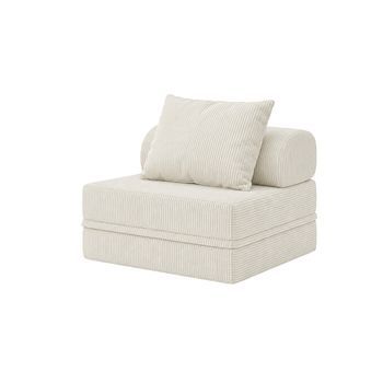 Sofá Modular 1 Lugar Convertible Terciopelo Regular  Beige