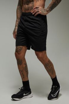 Pantalón Corto Tall Man Active Elástico Con Cremallera En Los Bolsillos, Negro