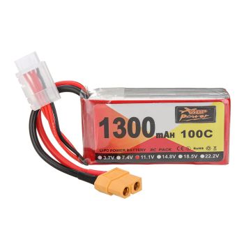 Batería de LiPo ZOP Power 11.1V 1300mAh 100C 3S con enchufe XT60 para RC Drone