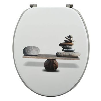 Asiento De Wc Mdf Spirit Bisagras Inox Blanco.