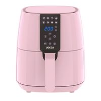 freidora jocca de aire caliente digital de la linea sweet en color rosa con 38l de capacidad1450w de potencia pantalla tactil lcd 8 programas preestablecidos temporizador hasta 60 minutos