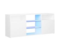 mueble para tv con luces led blanco 120x30x50 cm