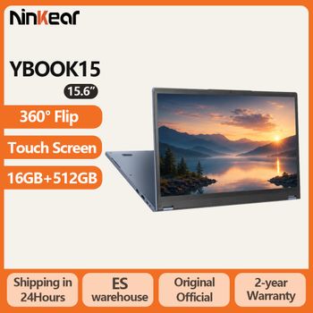 Ninkear YBook15, Laptop 2 en 1 de 15.6 Pulgadas con Pantalla Táctil 360°, Windows 11, 16GB de RAM, 512GB SSD, Ultrabook Ligero y Portátil para Trabajo, Estudio y Entretenimiento, Pantalla FHD IPS