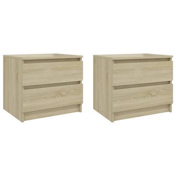 Mesitas De Noche 2 Uds Contrachapado Roble Sonoma 50x39x43,5 Cm Vidaxl