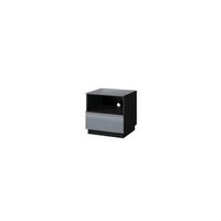 pequeno mueble para tv zante 50 cm 1 cajon 1 compartimento negro y gris brillante