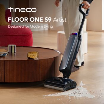 Aspiradora en seco y húmedo Tineco Floor One S9 Artist Stylish, aspiradora en húmedo de 22000 Pa, 360 °   Smooth Drive, Anti-Tangle, 85 ° C Flashdry, 50 minutos de duración, limpieza de doble cara,