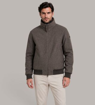 DUNO para hombre. ONORIO Chaqueta Bomber Onorio marrón (52), Casual, Lana