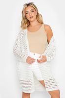 yours cardigan blanco crochet mujer curvy y tallas grandes yours