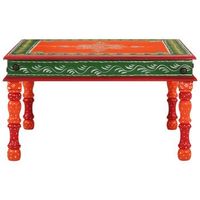 mesa de centro 54x54x30 cm madera - naranja