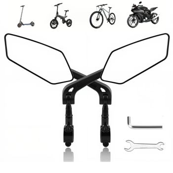 BENGGUO 1 par de espejos retrovisores para bicicleta, rotación de 360°, espejo reflector HD antideslumbrante de amplio r