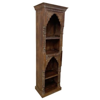 Estantería Librería De Madera Acabado Artesanal Marrón 57x41x183 Cm