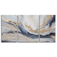 conjunto de 3 cuadros sobre lienzo multicolor abstractos cm 45x27x80 y 60x27x80