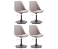 set de 4 sillas de comedor maverick en tela gris 57x48x76 cm