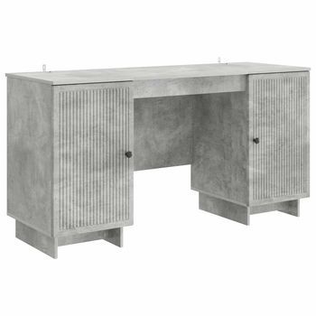 Escritorio Gris Hormigón Madera De Ingeniería Vidaxl
