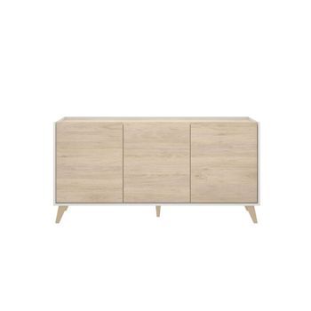 Aparador Ness Con 3 Puertas Blanco/natural 75x155x43 Cm