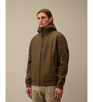 C.P. Company para hombre. 17CMOW013A006097A Chaqueta con capucha verde (L), Casual, Poliéster