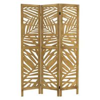 biombo divisorio de 3 paneles modelo kyoto de madera natural 170x121cm