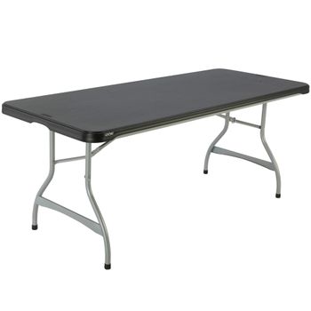 Mesa Rectangular Plegable Lifetime Patas Abatibles, 182x76x73,5 Cm, Negro