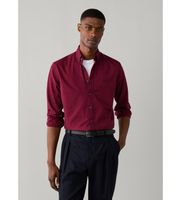 hackett london para hombre hm3010835 camisa essential dyed burdeos l casual algodon manga larga