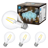 aigostar - bombilla led e27 edison 6w equivalente a 57w blanco frio 6500k 750 lumenes bombilla led vintage decorativa g80 de filamento no regulable cristal transparente pack 4