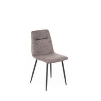lea - silla de piel sintetica gris 4 piezas