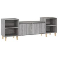 mueble tv  mueble de salon  armario tv madera contrachapada gris sonoma 160x35x55 cm