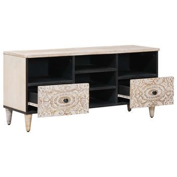 Mueble De Tv | Mueble De Salón | Gabinete De Tv 100 X 33,5 X 46 Cm Madera De Mango Maciza