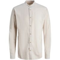 jack  jones camisa manga larga 12248385 jjesummer band linen blend shirt ls sn crockery para hombre