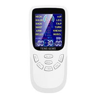 ems electroestimulador muscular mhd-12dck2 portatil 12 modos 2 canales duales tamano compacto alimentacion por pilas 6x3x14 cm color blanco