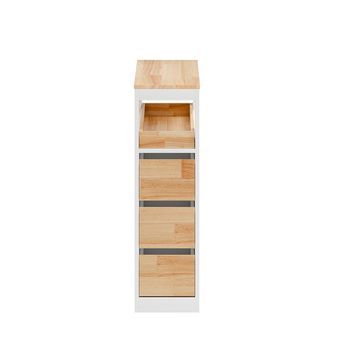 Sobuy Mueble Auxiliar De Baño Blanco Con 4 Ruedas, 3 Cajones Y 2 Estantes 232x653x820 Cm Bzr54-iv-wn