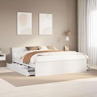 cama de matrimonio  cama de adulto  cama sin colchon con cabecero madera de pino blanco 200x200 cm cfw325414