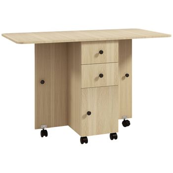 Mesa plegable cocina 120x60x76.5 cm madera natural