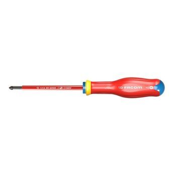 Destornillador Aislado Protwist 1000 Voltios Para Tornillo De Cruz Pozidriv Pz 1x100 - Facom - Atd1x100ve
