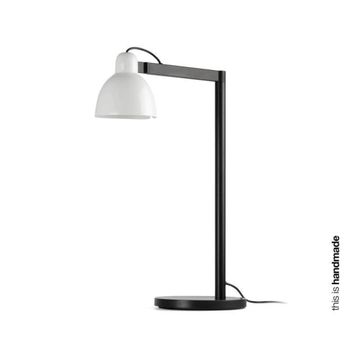 Lámpara de sobremesa cerámica blanco brillo 25x47.4x57.5 cm