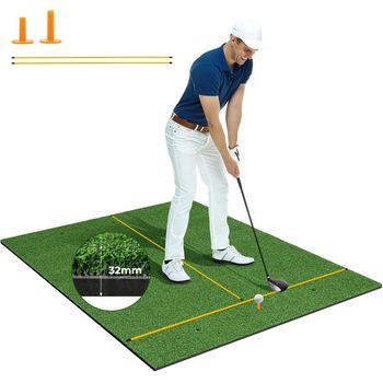 Tapete De Golf 3 En 1, Alfombrilla De Golf Césped Sintético, Costway 153 X 92 X 1 Cm