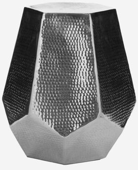 Taburete en aluminio pulido, plata