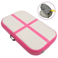 esterilla inflable de gimnasia con bomba pvc rosa 60x100x10 cm vidaxl