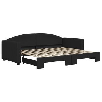 Sofá Cama Nido Tela Negro 90x200 Cm Vidaxl