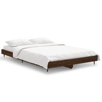 estructura de cama madera contrachapada marron roble 120x190 cm vidaxl